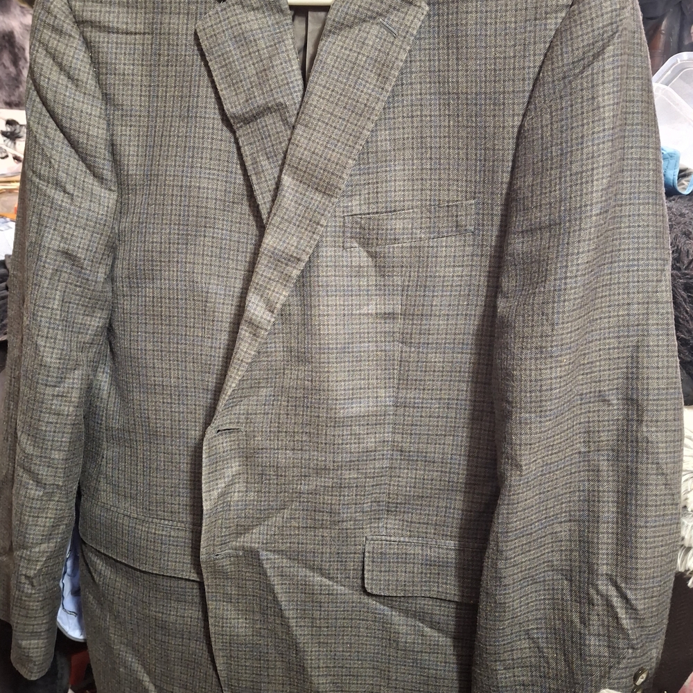 Men's Glen Plaid Notch Lapel Blazer in Taupe-Brown